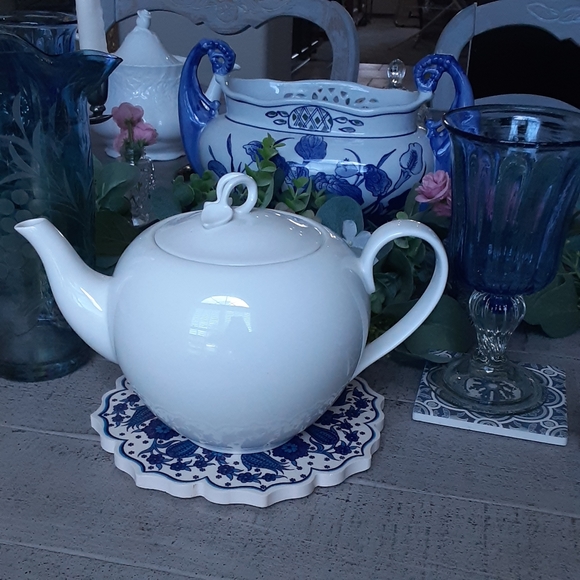 Martha Stewart Collection White Teapot
